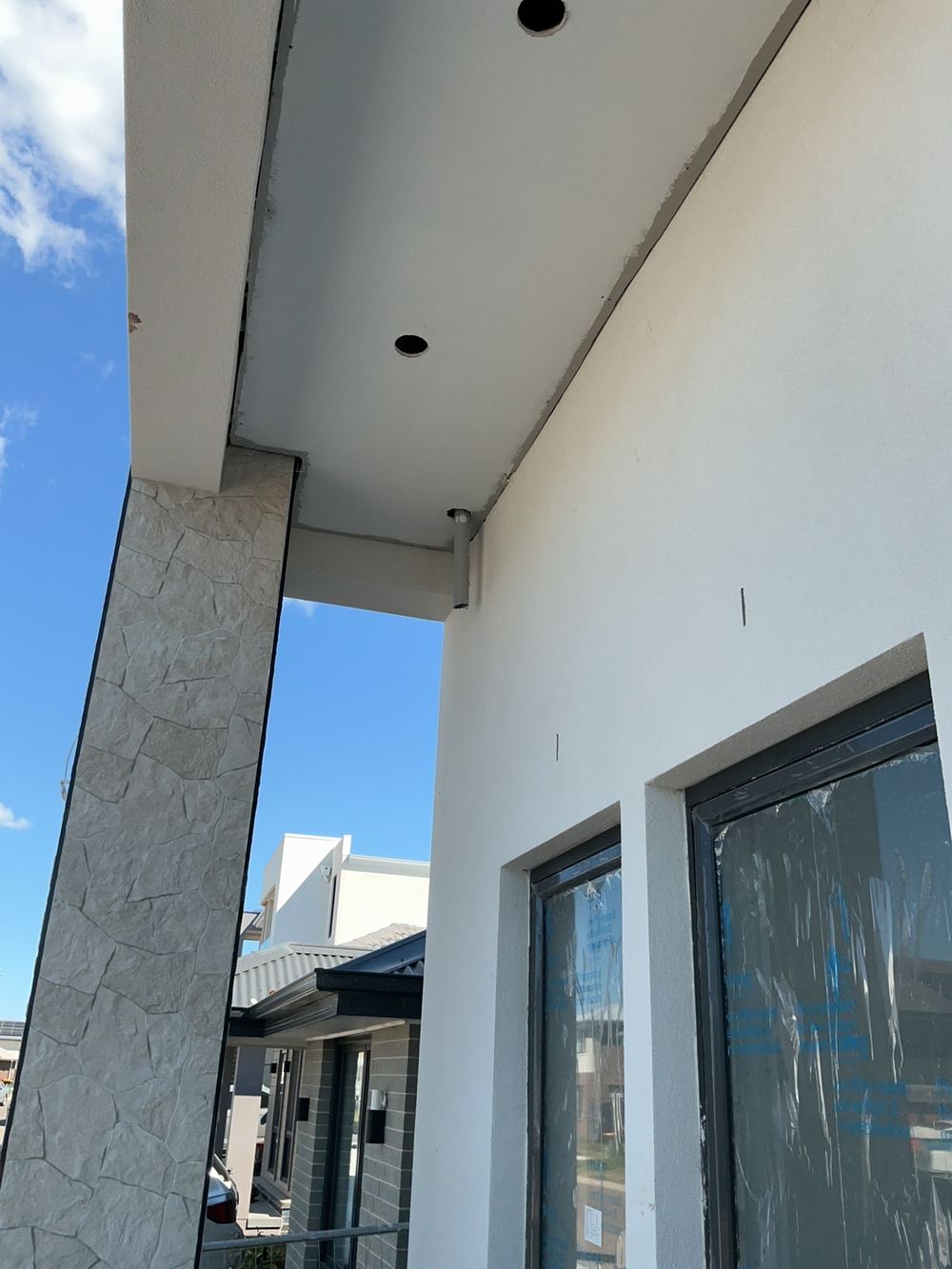 Balcony drainage not installed, found during a fixing stage inspection in Cobbitty