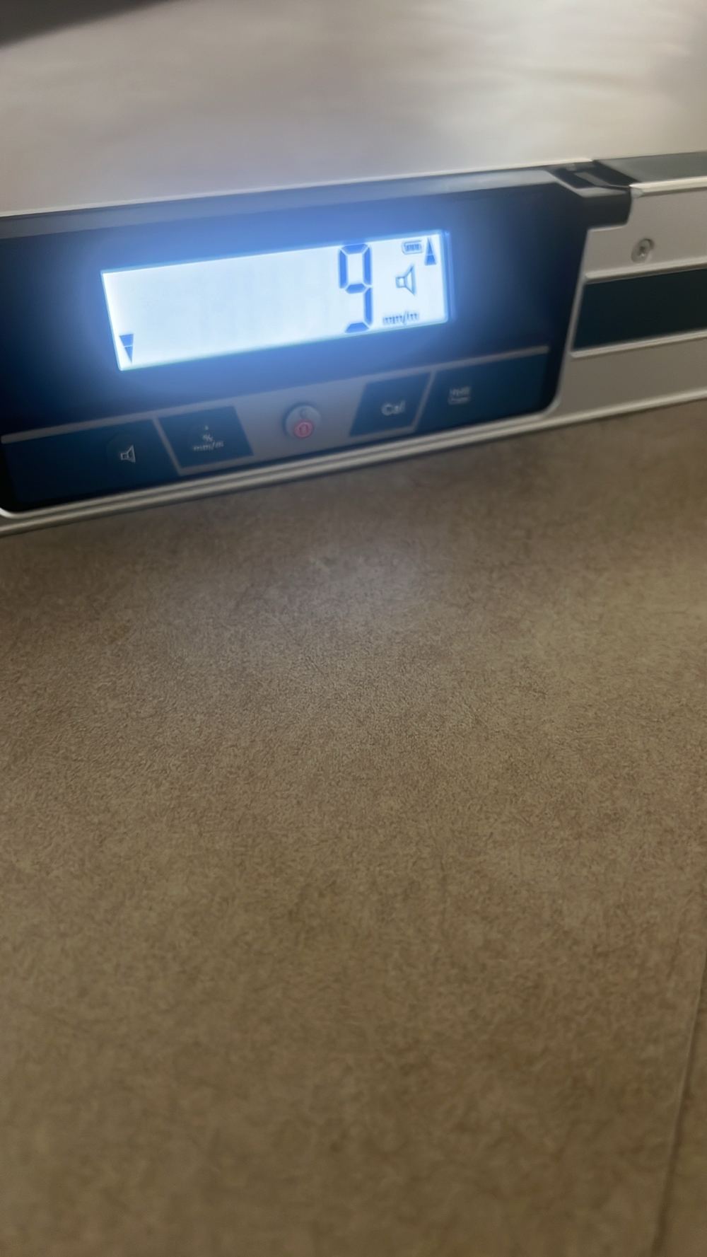 Level reading taken where the living room floor has moved, found during a defect investigation in Ambarvale