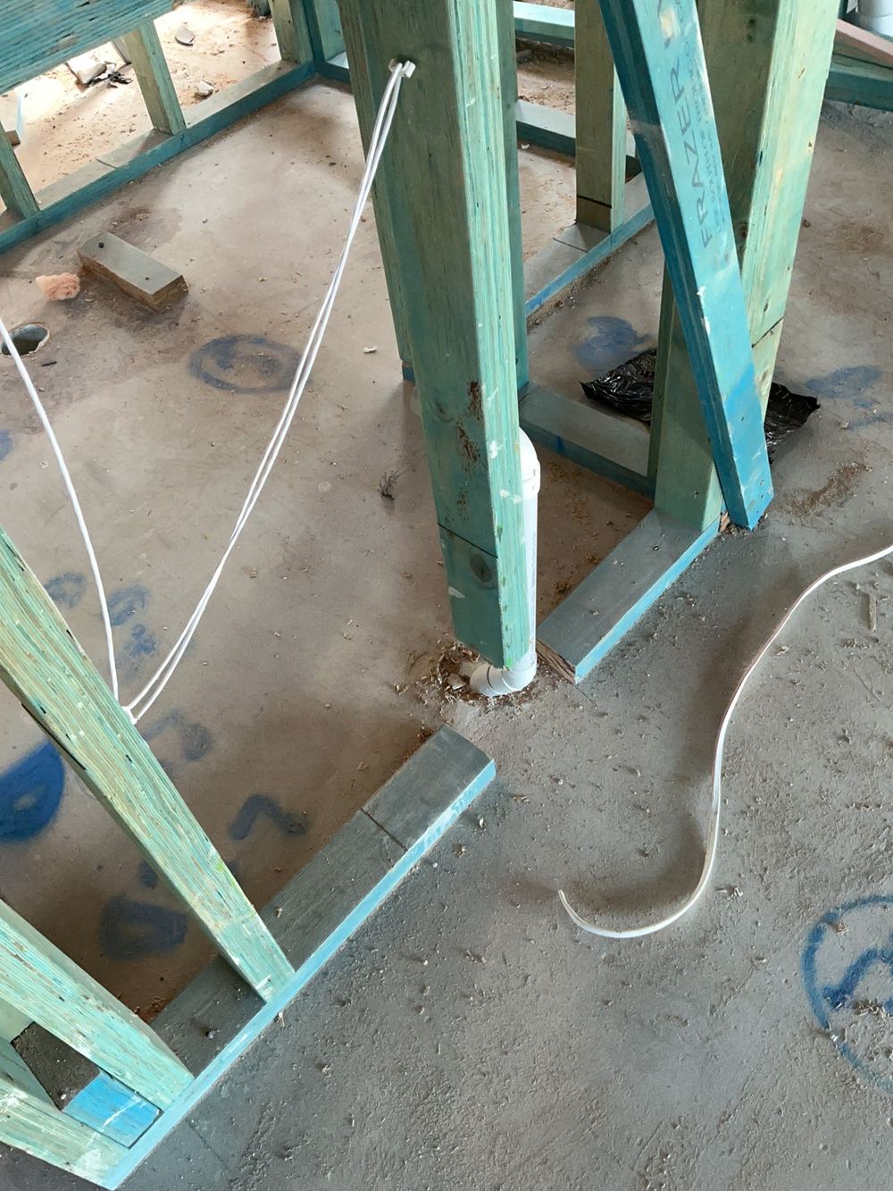 Stud cut through, found during a lock-up inspection in Cobbitty