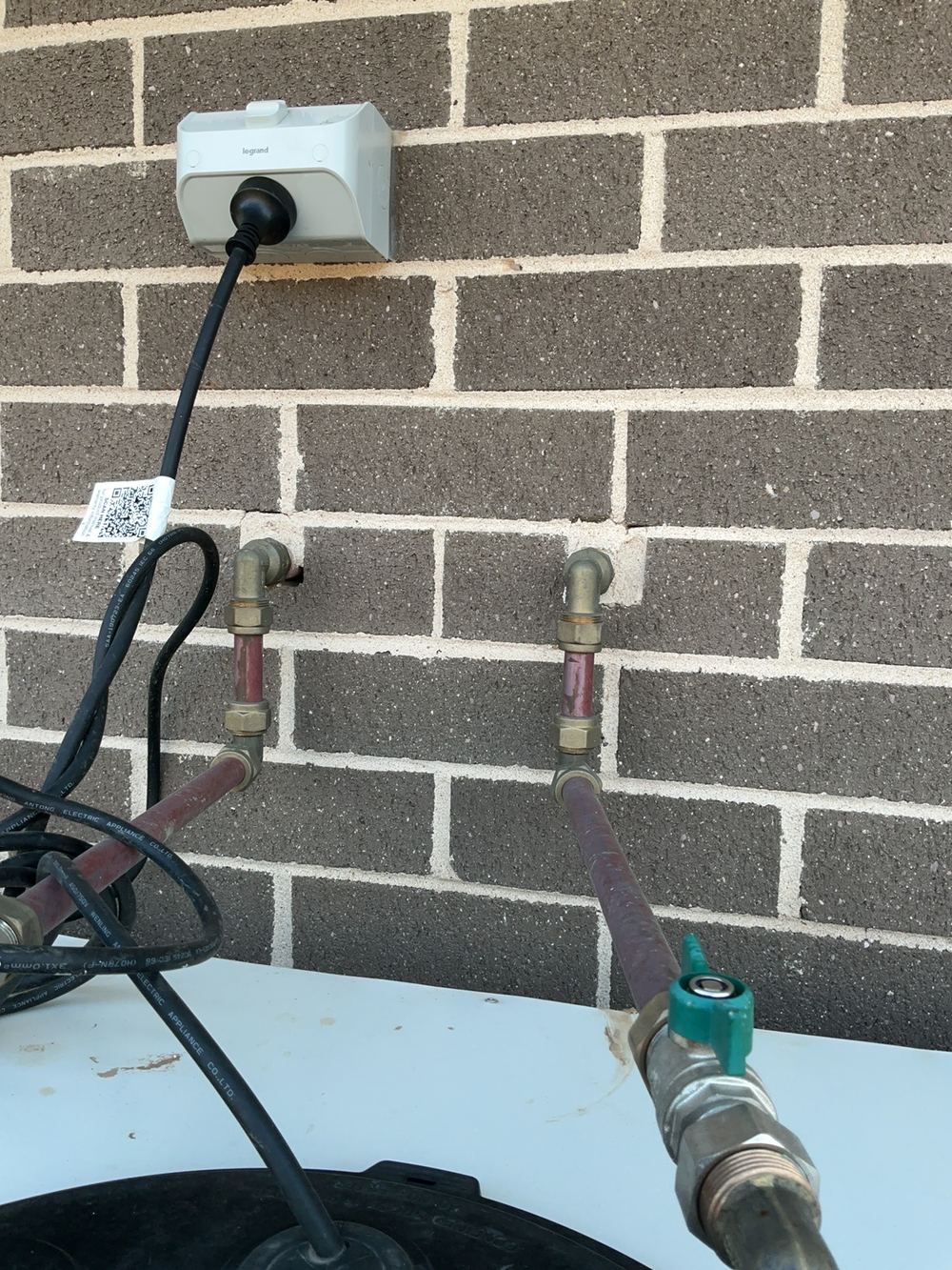 Pipe penetration through an external wall to be sealed, Cobbitty