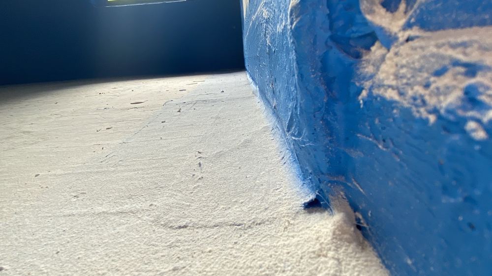 Bond breaker tape narrower than the membrane requires, found during a waterproofing inspection in Gilead